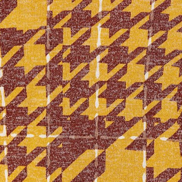 Attitudes by Renee Petite Casknit Houndstooth Asymmetric Top Mustard - Picture 8 of 11